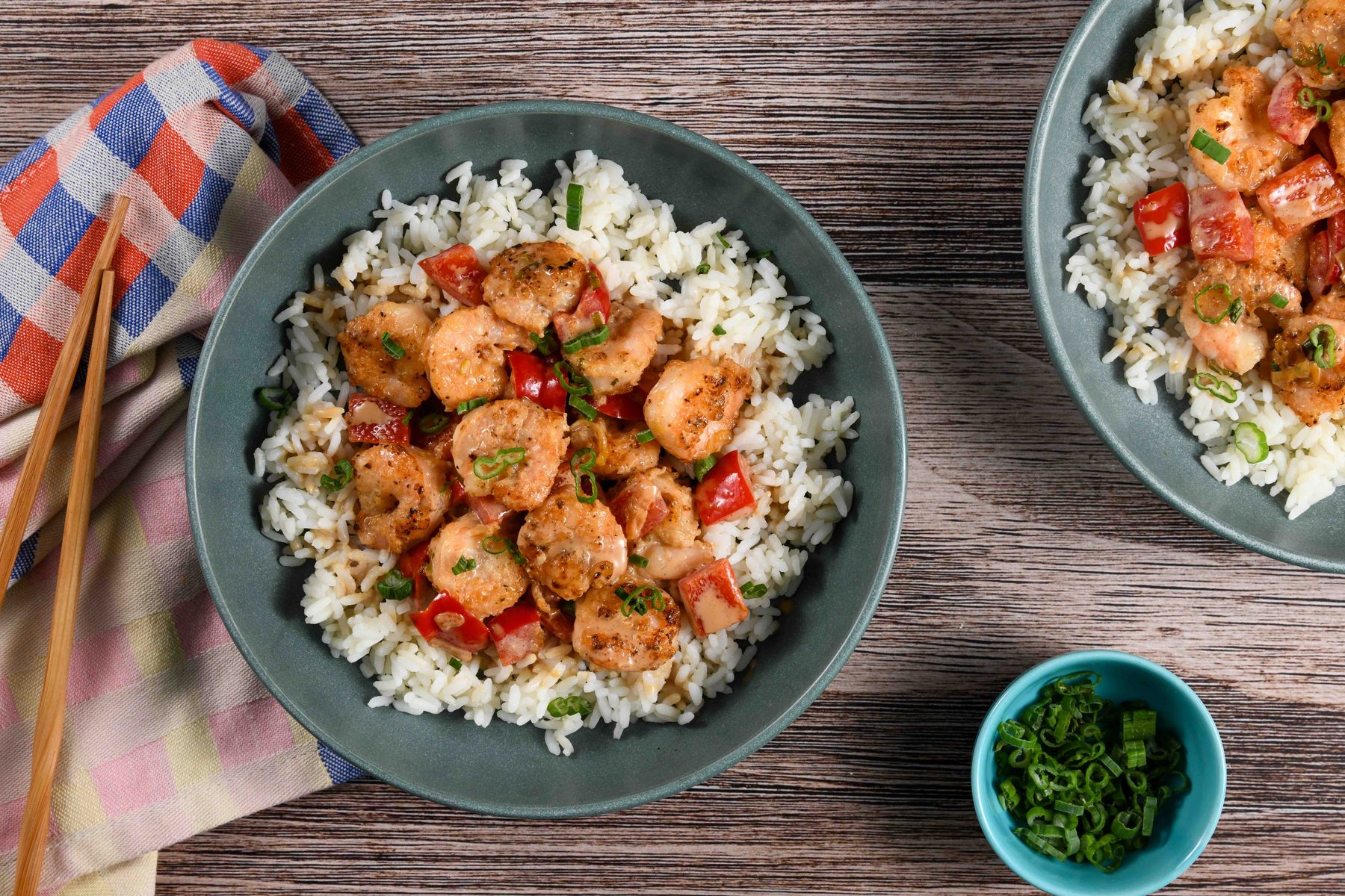 Garlic shrimp and rice