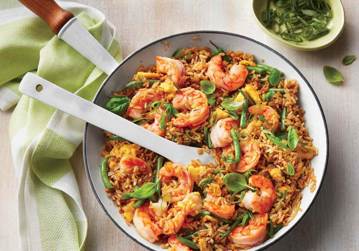 Garlic shrimp and rice